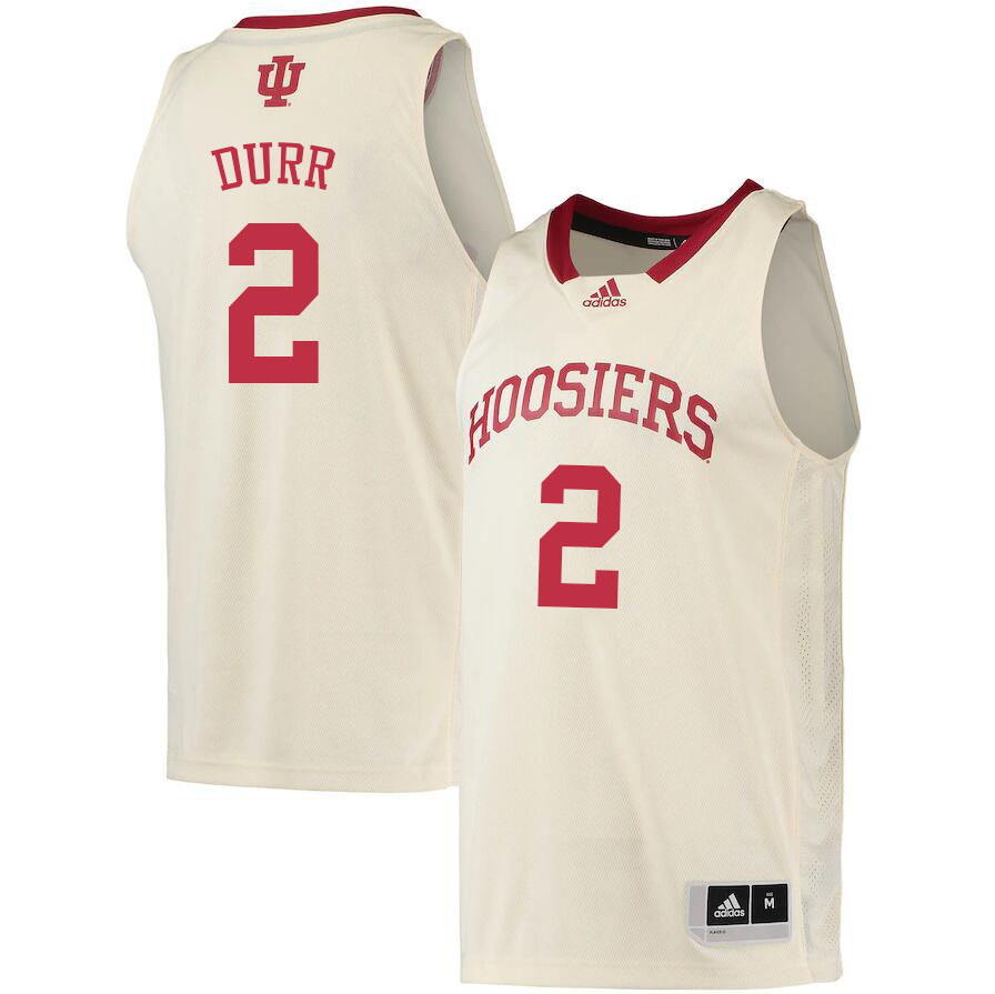 Men #2 Michael Durr Indiana Hoosiers College Basketball Jerseys Sale-Cream
